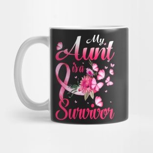 My Aunt Is A Survivor Butterfly Breast Cancer Awareness Mug